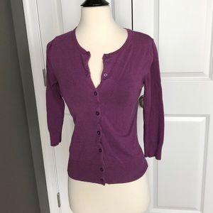 Royal purple 3/4 sleeve cardigan